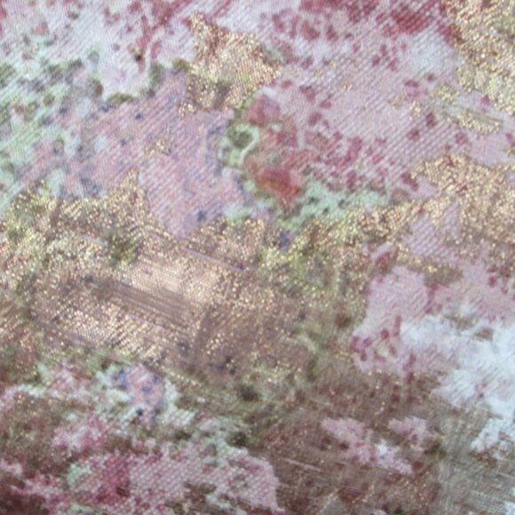 Anthropologie Hutch Metallic Pink Gold Cream Jacquard party wedding dress sz 0 - Picture 3 of 8